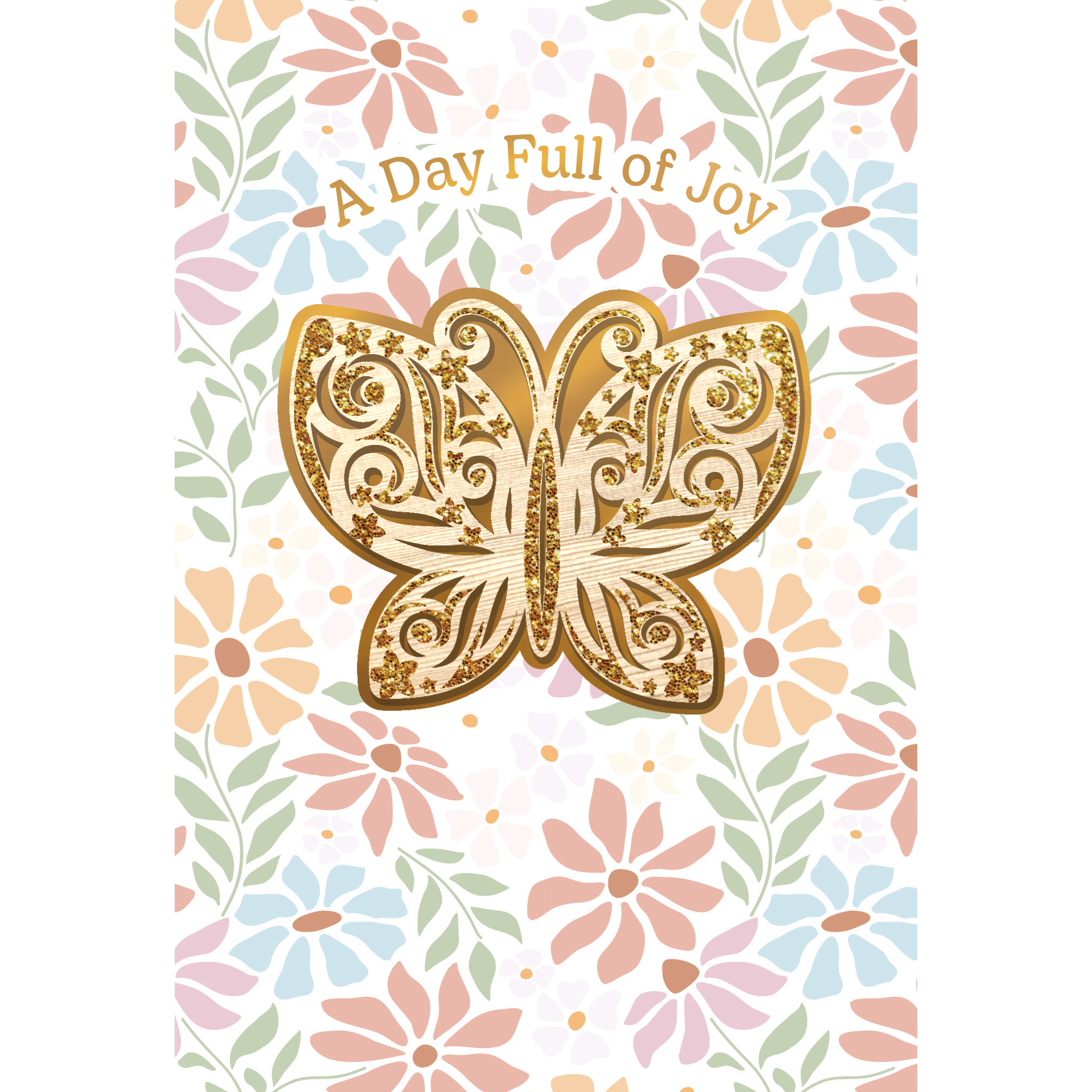 Wooden butterfly birthday card from Cardmore's everyday card collection, featuring a delicate butterfly design on natural wood.